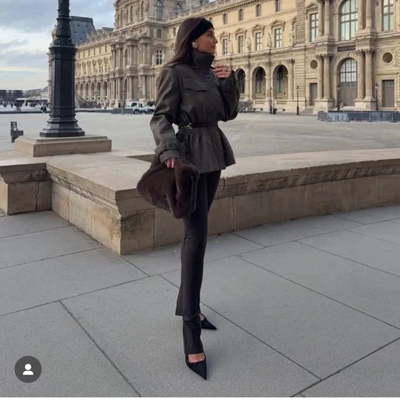 Zara Plaid Wool Blend Jacket ZW Collection - Picture 8 of 16